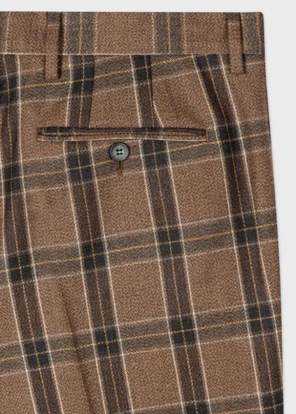 Paul Smith Pants Buffalo Check Wool Pants Brown 8211 Mens
