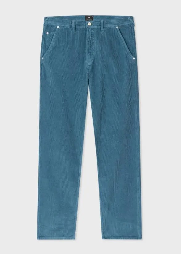 Paul Smith Pants Corduroy Carpenter Trousers Blue 8211 Mens