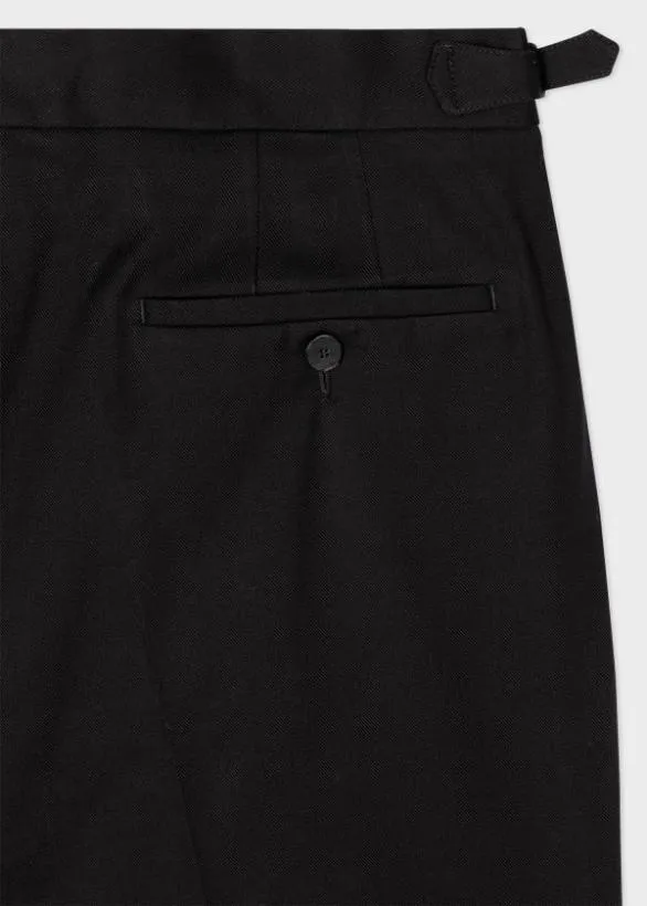 Paul Smith Pants Cotton Twill DoublePleat Pants Black 8211 Mens