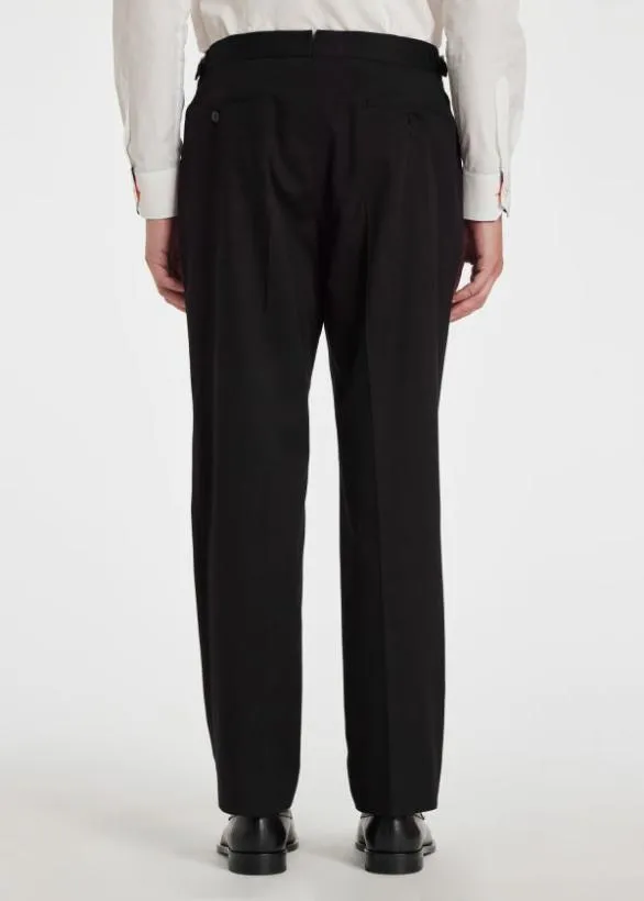 Paul Smith Pants Cotton Twill DoublePleat Pants Black 8211 Mens