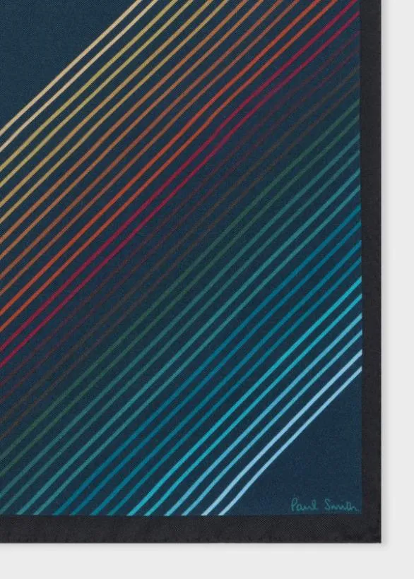 Paul Smith Pocket Squares Silk 039Signature Stripe039 Pocket Square Navy 8211 Mens