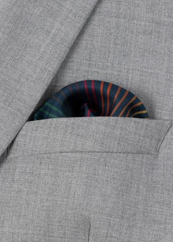 Paul Smith Pocket Squares Silk 039Signature Stripe039 Pocket Square Navy 8211 Mens