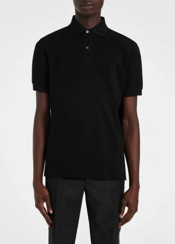 Paul Smith Polo Shirts 039Artist Stripe039 Placket Polo Shirt Black 8211 Mens