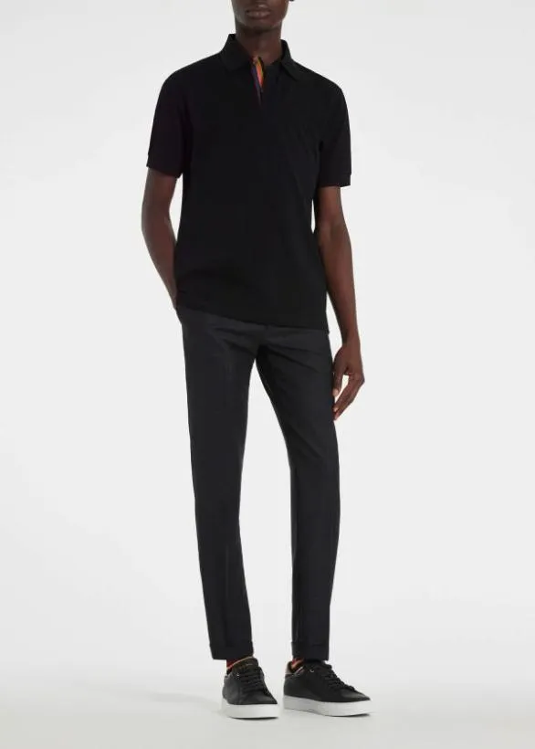 Paul Smith Polo Shirts 039Artist Stripe039 Placket Polo Shirt Black 8211 Mens