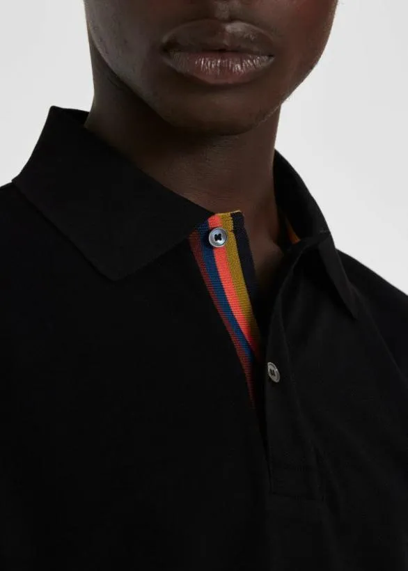 Paul Smith Polo Shirts 039Artist Stripe039 Placket Polo Shirt Black 8211 Mens