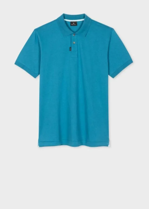 Paul Smith Polo Shirts Organic Cotton Polo Shirt Teal 8211 Mens