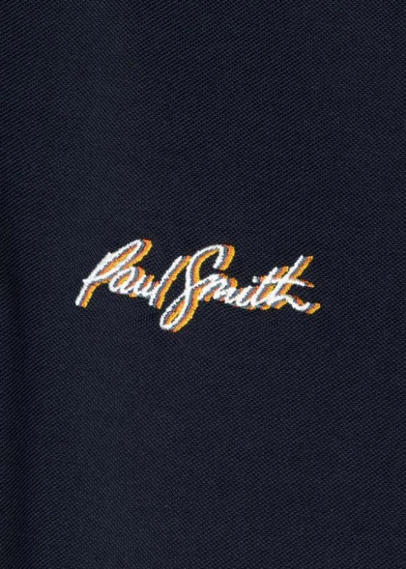 Paul Smith Polo Shirts Shadow Logo Cotton Polo Shirt Dark Navy 8211 Mens
