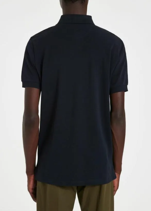 Paul Smith Polo Shirts Shadow Logo Cotton Polo Shirt Dark Navy 8211 Mens