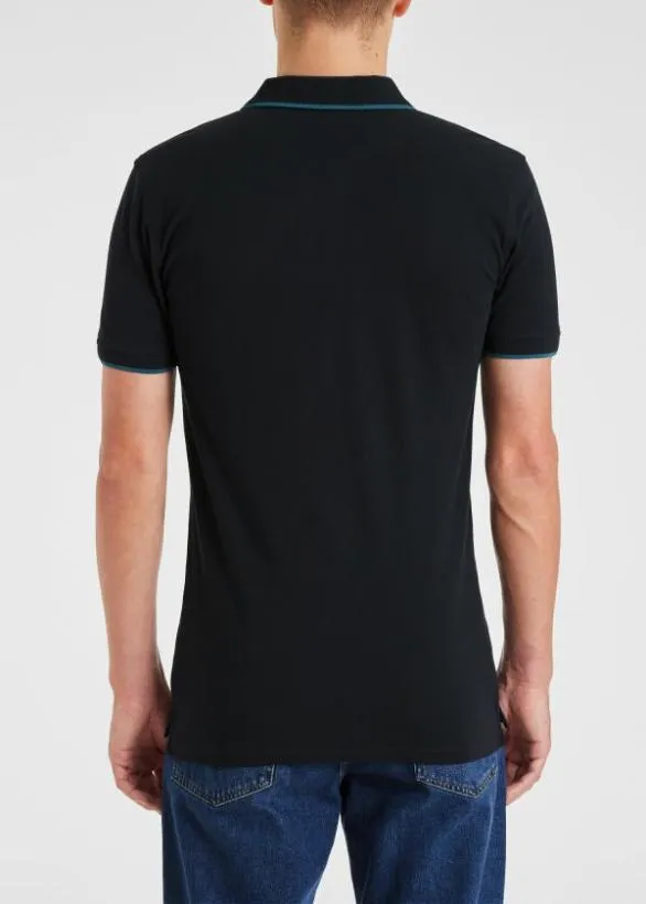 Paul Smith Polo Shirts SlimFit Zebra Logo Polo Shirt Navy 8211 Mens