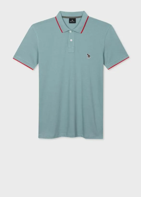 Paul Smith Polo Shirts SlimFit Zebra Logo Polo Shirt With Red Tipping Light Blue 8211 Mens Paul Smith Polo Shirts SlimFit Zebra Logo Polo Shirt With Red Tipping Light Blue 8211 Mens