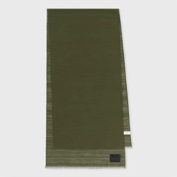 Paul Smith Scarves CottonBlend Shadow Stripe Scarf Khaki 8211 MensWomens