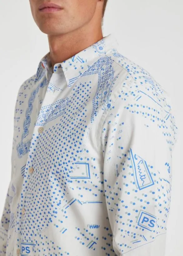 Paul Smith Shirts 039Bandana039 Shirt White 8211 Mens