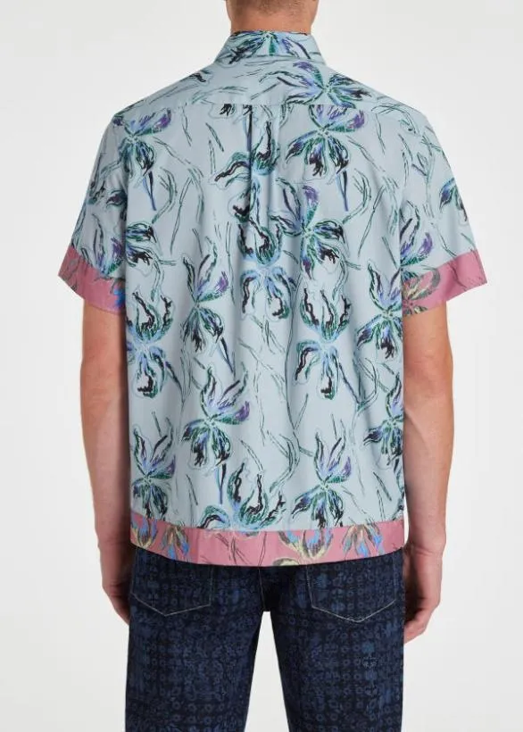 Paul Smith Shirts 039Gladiolus039 MixUp ShortSleeve Shirt Light Blue 8211 Mens