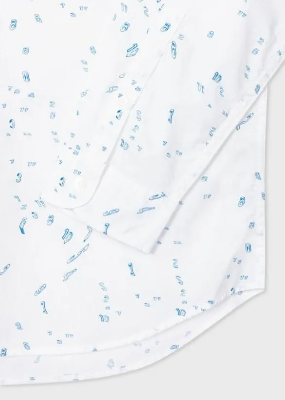 Paul Smith Shirts 039Number Glitch039 Cotton Shirt White 8211 Mens