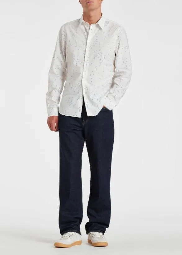 Paul Smith Shirts 039Number Glitch039 Cotton Shirt White 8211 Mens