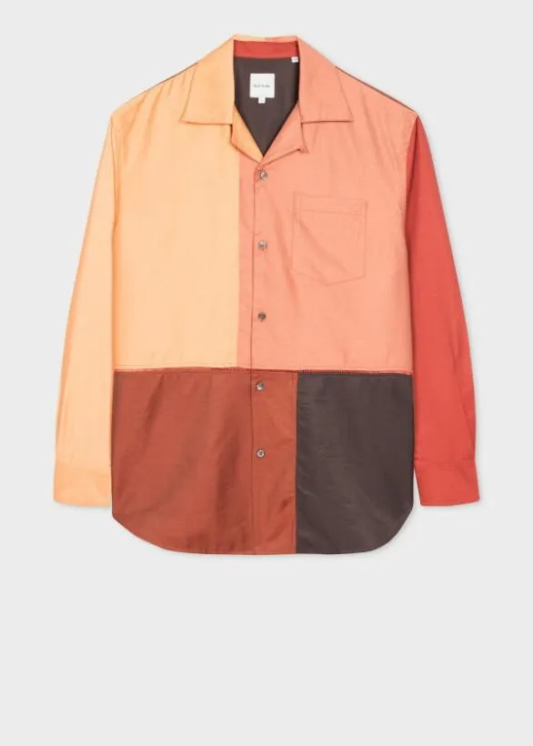 Paul Smith Shirts 039Patchwork039 Shirt Orange 8211 Mens