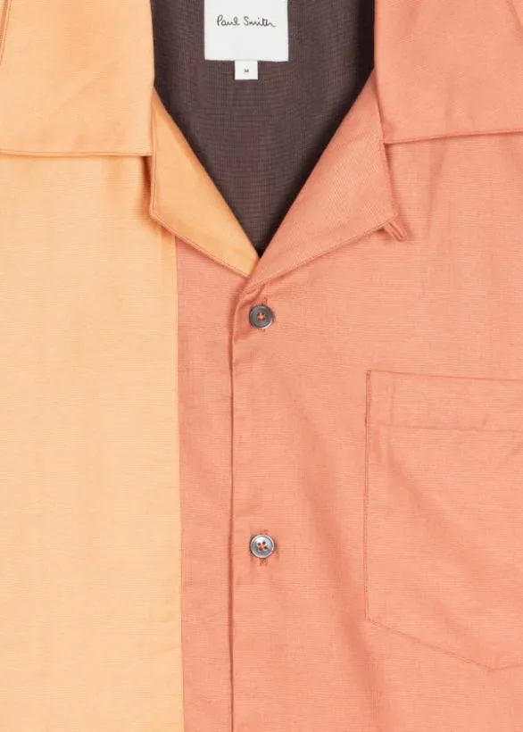 Paul Smith Shirts 039Patchwork039 Shirt Orange 8211 Mens