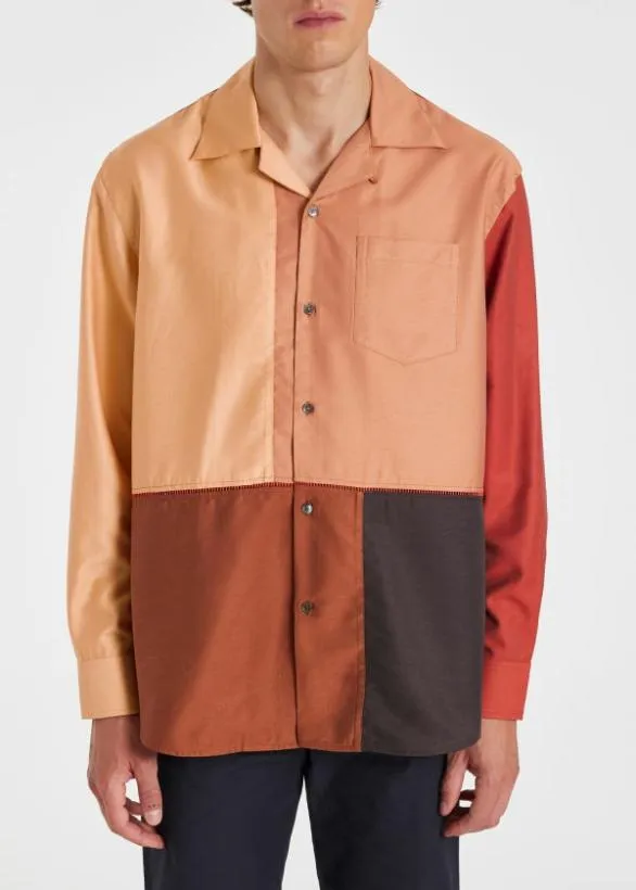 Paul Smith Shirts 039Patchwork039 Shirt Orange 8211 Mens
