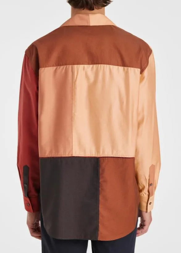 Paul Smith Shirts 039Patchwork039 Shirt Orange 8211 Mens