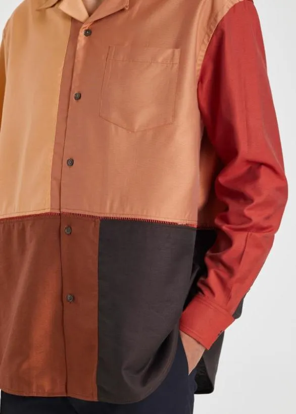Paul Smith Shirts 039Patchwork039 Shirt Orange 8211 Mens