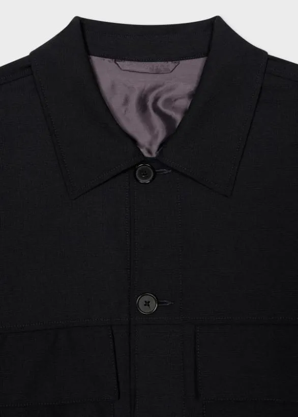 Paul Smith Shirts StretchWool Overshirt Dark Navy 8211 Mens