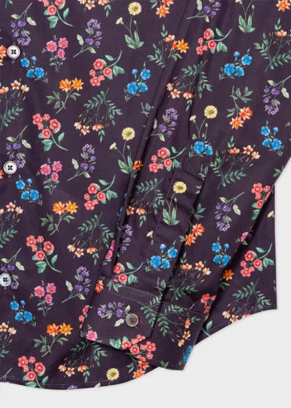Paul Smith Shirts Super SlimFit 039Liberty Floral039 Print Shirt Navy 8211 Mens