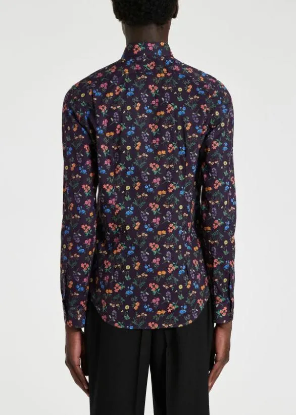 Paul Smith Shirts Super SlimFit 039Liberty Floral039 Print Shirt Navy 8211 Mens