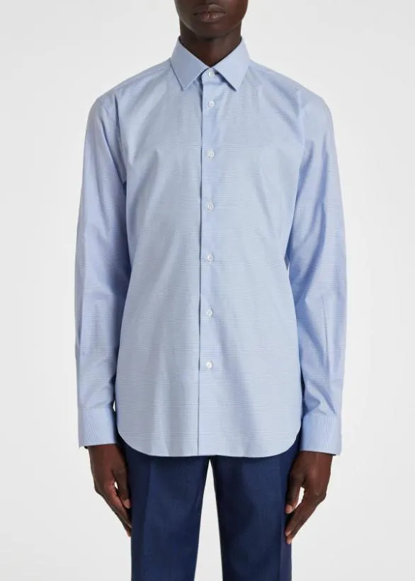Paul Smith Shirts TailoredFit 039Gingham039 Easy Care Shirt Light Blue 8211 Mens