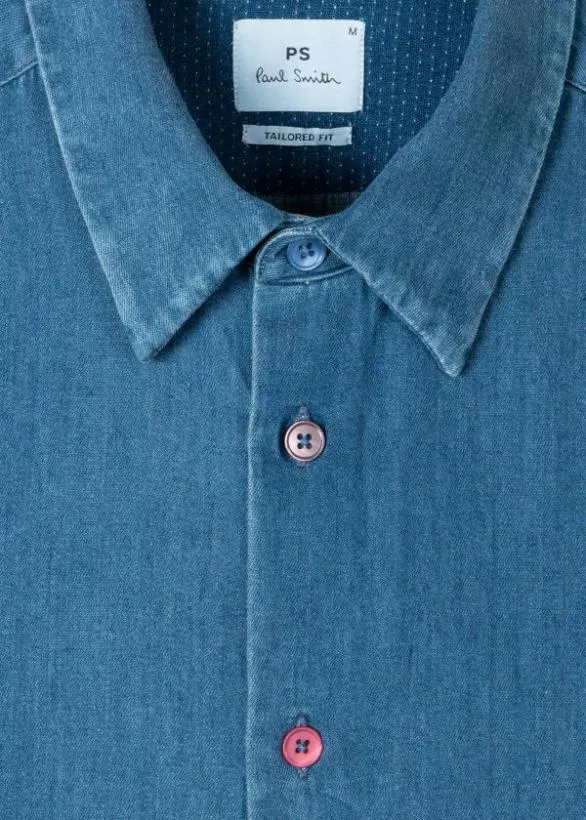 Paul Smith Shirts TailoredFit MidWash Denim Shirt Mid Wash 8211 Mens