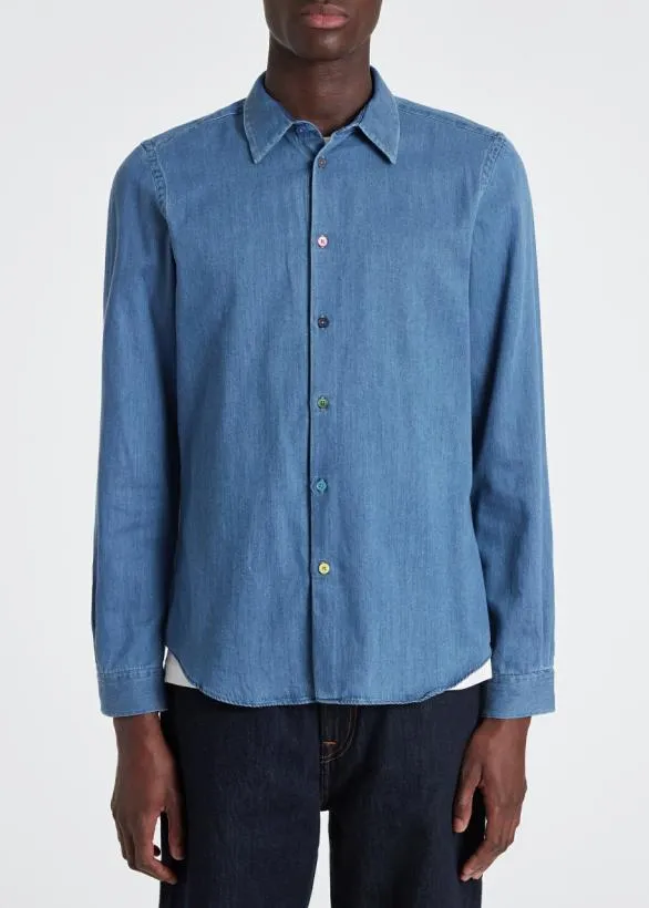 Paul Smith Shirts TailoredFit MidWash Denim Shirt Mid Wash 8211 Mens
