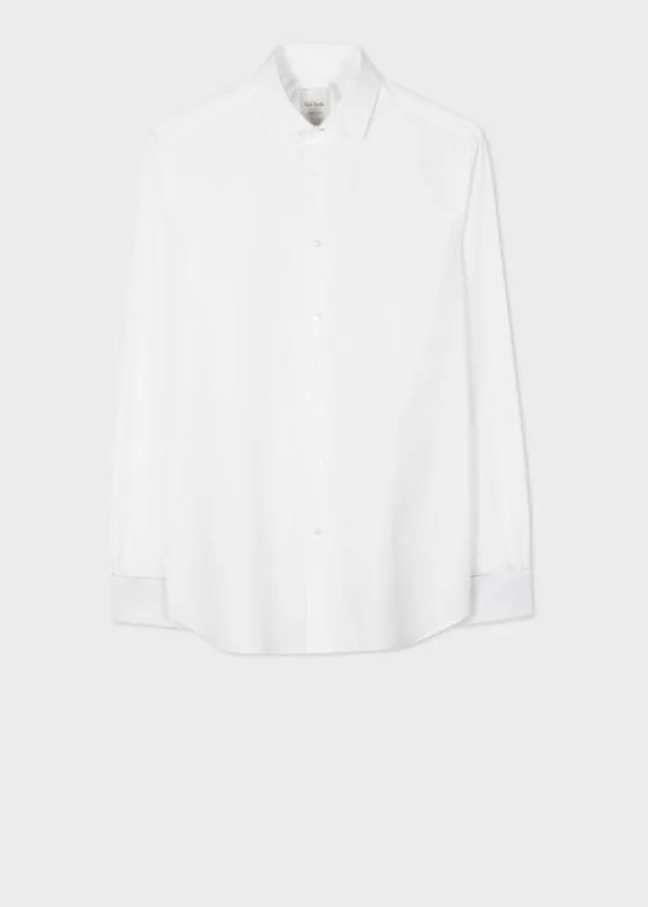 Paul Smith Shirts TailoredFit Shirt With 039Signature Stripe039 Double Cuff White 8211 Mens Paul Smith Shirts TailoredFit Shirt With 039Signature Stripe039 Double Cuff White 8211 Mens
