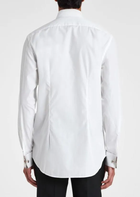 Paul Smith Shirts TailoredFit Shirt With 039Signature Stripe039 Double Cuff White 8211 Mens