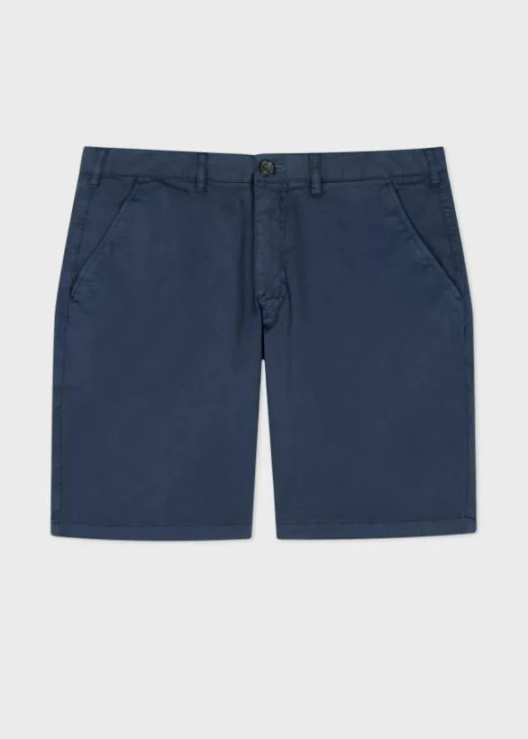 Paul Smith Shorts GarmentDyed Stretch PimaCotton Shorts Dark Navy 8211 Mens