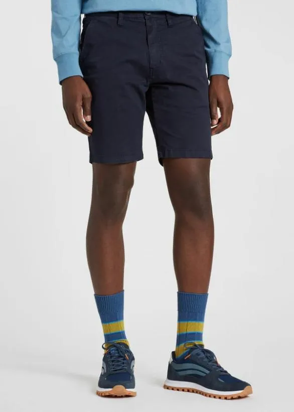 Paul Smith Shorts GarmentDyed Stretch PimaCotton Shorts Dark Navy 8211 Mens