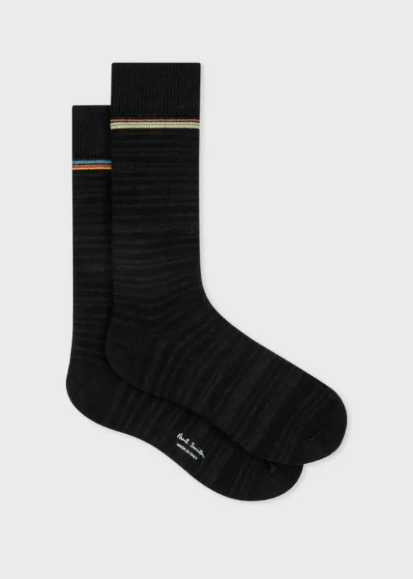 Paul Smith Socks 039Shadow Stripe039 Socks Black 8211 Mens