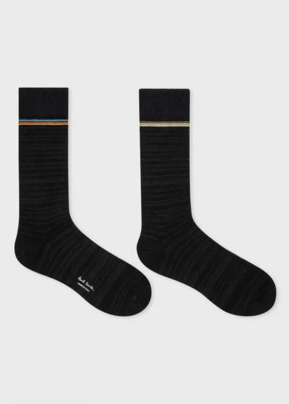 Paul Smith Socks 039Shadow Stripe039 Socks Black 8211 Mens
