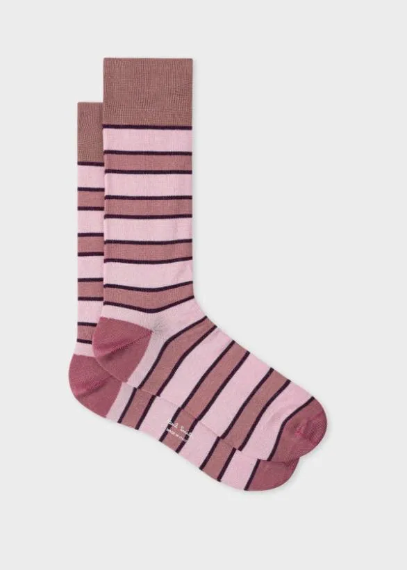 Paul Smith Socks Painted Stripe Socks Pink 8211 Mens