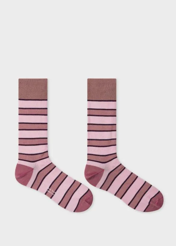Paul Smith Socks Painted Stripe Socks Pink 8211 Mens