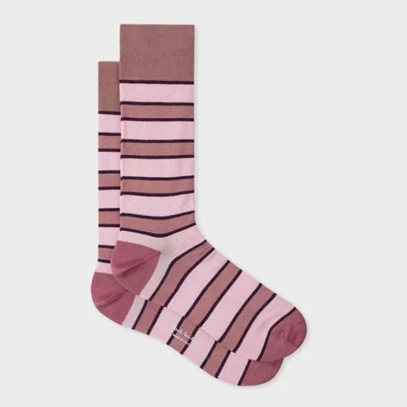 Paul Smith Socks Painted Stripe Socks Pink 8211 Mens