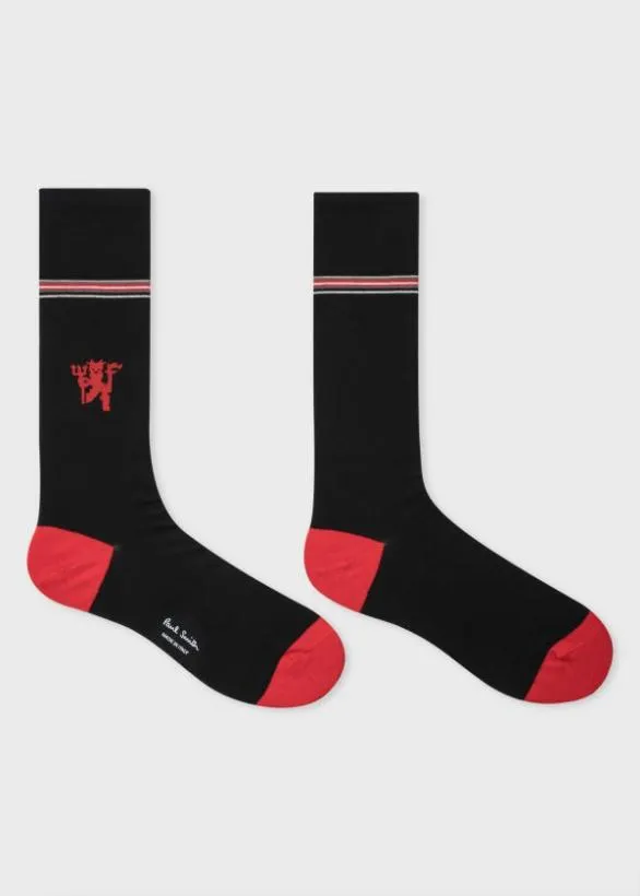 Paul Smith Socks Paul Smith and Manchester United 8211 039Red Devil039 Socks Black 8211 Mens