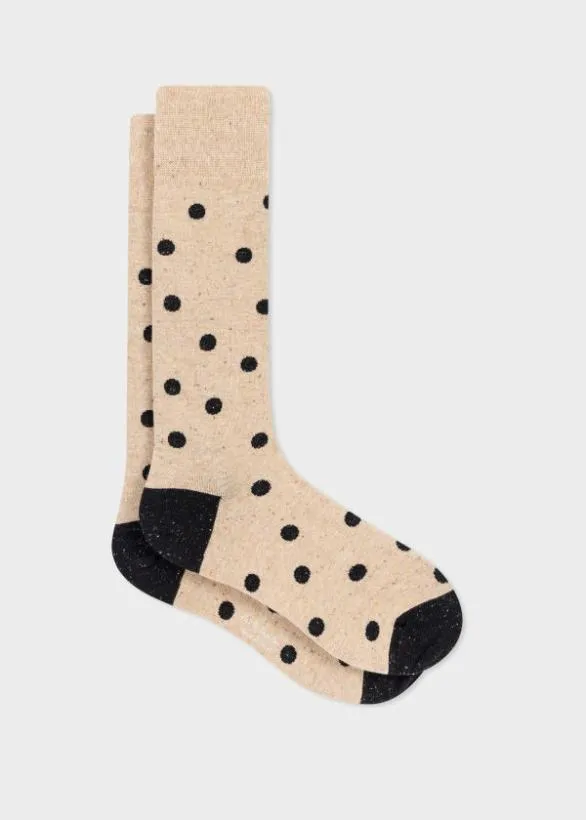 Paul Smith Socks Polka Dot CottonBlend Socks Beige 8211 Mens