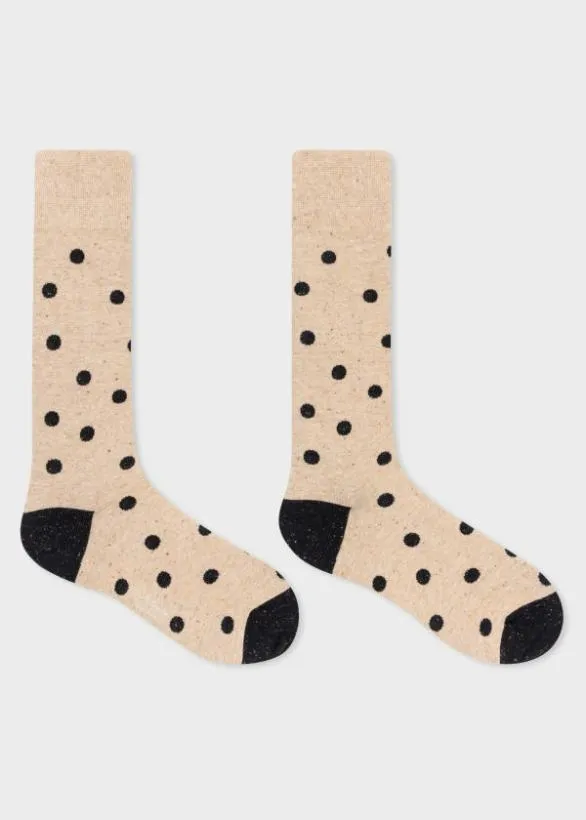 Paul Smith Socks Polka Dot CottonBlend Socks Beige 8211 Mens