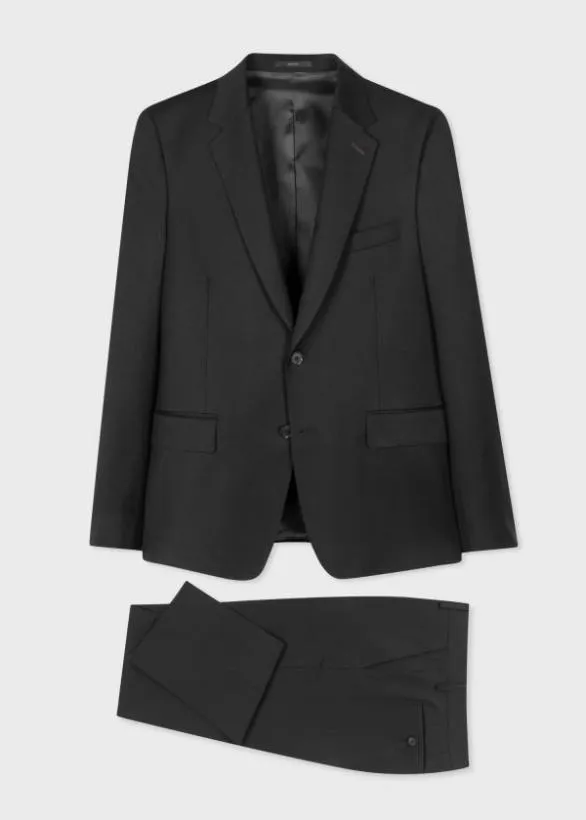 Paul Smith Suits Wool Twill TwoButton Suit Black 8211 Mens