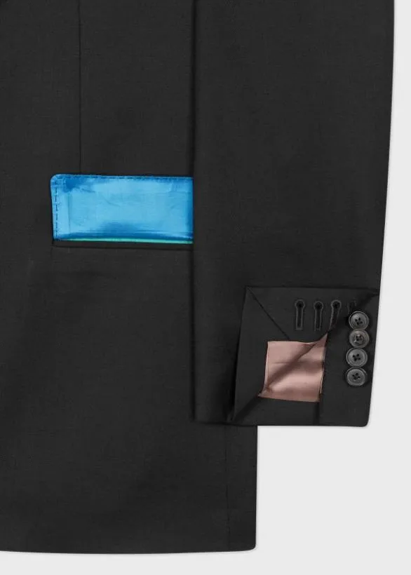 Paul Smith Suits Wool Twill TwoButton Suit Black 8211 Mens