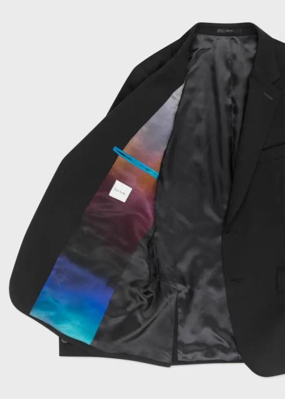 Paul Smith Suits Wool Twill TwoButton Suit Black 8211 Mens