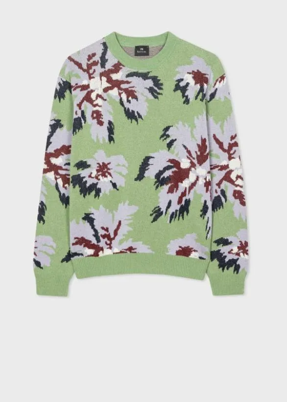 Paul Smith Sweaters 039Palmera039 Jacquard CottonBlend Sweater Green 8211 Mens Paul Smith Sweaters 039Palmera039 Jacquard CottonBlend Sweater Green 8211 Mens