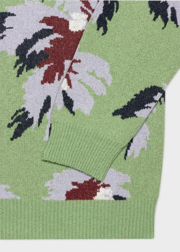 Paul Smith Sweaters 039Palmera039 Jacquard CottonBlend Sweater Green 8211 Mens