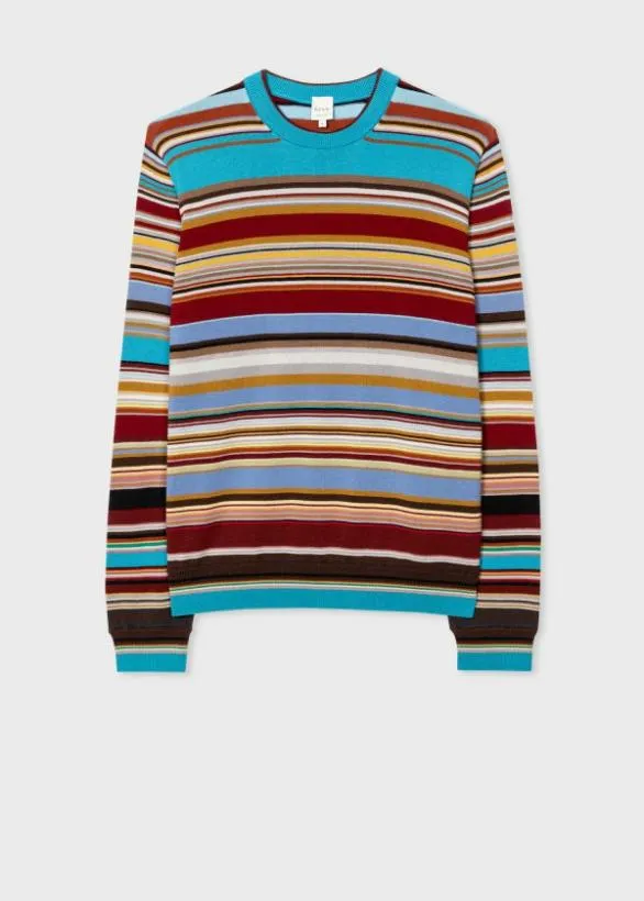 Paul Smith Sweaters 039Signature Stripe039 Crew Neck Sweater Multicolour 8211 Mens Paul Smith Sweaters 039Signature Stripe039 Crew Neck Sweater Multicolour 8211 Mens