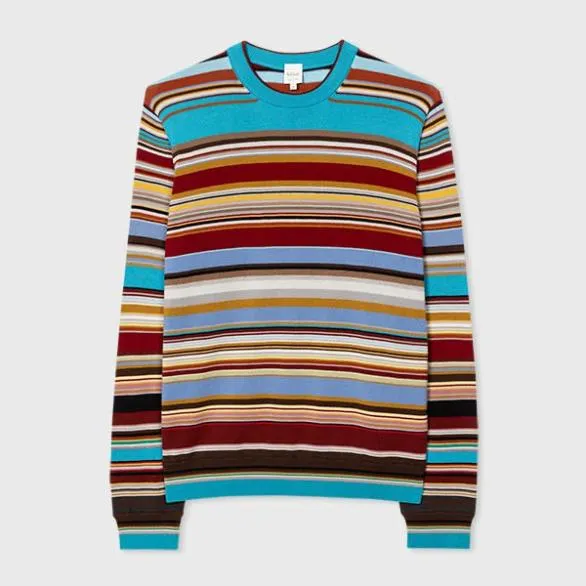 Paul Smith Sweaters 039Signature Stripe039 Crew Neck Sweater Multicolour 8211 Mens