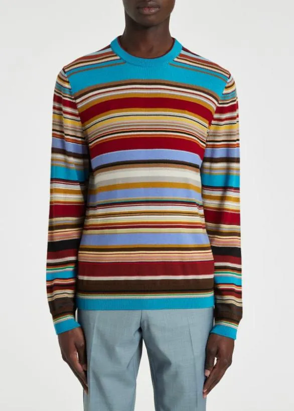 Paul Smith Sweaters 039Signature Stripe039 Crew Neck Sweater Multicolour 8211 Mens